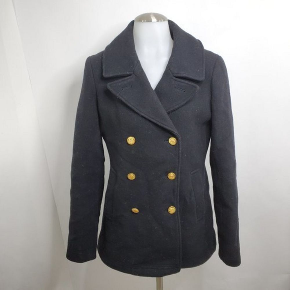 J Crew Majesty Pea Coat‎ M 8 Stadium Cloth Nello Go